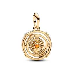 PANDORA X Game of Thrones Drehendes Astrolabe Charm-Anhänger aus Sterling Silber mit 14 Karat vergoldete Metalllegierung, Kompatibel Moments Armbändern, 762971C01 von PANDORA