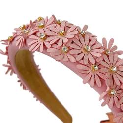 Stoff-Blumen-Stirnband für Damen, rutschfest, HighSkull-Stirnband, Blumen-Haarband, Mädchen, Haarreif, Damen-Haarschmuck von PANFHGFG