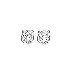 PANGHUBO Edelstein Ohrringe Mädchen Einfache niedliche kleine Tier Katze Tiger Ohrstecker zarte Ohrringe Packung Ohrringe Für (G, B) von PANGHUBO