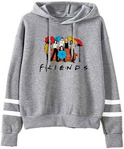 PANOZON Damen einfarbig Hoodie von TV Series Friends Kapuzenpullover mit Freunde Logo Outwear(grau2,L) von PANOZON