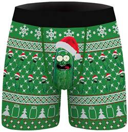 PANOZON Herren Boxershorts 1-Pack Weiche und Ideale Passform Unterwäsche von Weihnachten (grün012,M) von PANOZON