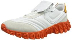 PANTOFOLA D’ORO 1886 Herren sneakerball Oxford-Schuh, Weiß und Orange, 42 EU von PANTOFOLA D'ORO 1886