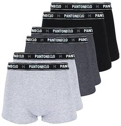 PANTONECLO Herren Boxershorts Baumwolle Unterhosen - 6er Pack (M) von PANTONECLO