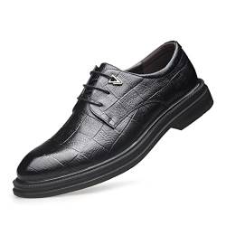 PANTZ Herren spitz zulaufende Freizeitschuhe Mode vielseitige trendige Schuhe Lederschuhe Männer, Schwarz , 37 1/3 EU von PANTZ