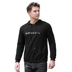 PANZI Men's Spacex Falcon Heavy Printed Pullover Hoodies Cotton Hoody Top Black L von PANZI