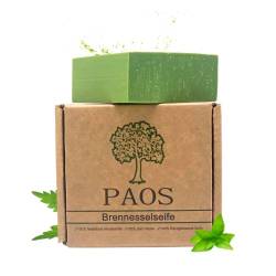 PAOS Brennnessel Seife, ca.150g, Naturseife, Pflegeseife, Haarseife, Handgemacht, keine chemischen Zusätze, empfohlen bei Haarausfall, dünnem Haar & Schuppen von PAOS