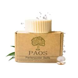PAOS Perlenpuder Seife, Premium Gesichtsseife, Make-Up Entferner, Abschminkseife, Naturkosmetik, Pflegeseife von PAOS