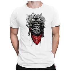 PAPAYANA - Ape of Duty - Herren Fun T-Shirt Bedruckt Gorilla AFFE - 3XL - Weiß von PAPAYANA