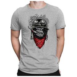 PAPAYANA - Ape of Duty - Herren Fun T-Shirt Bedruckt Gorilla AFFE - L - Grau Meliert von PAPAYANA