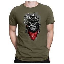 PAPAYANA - Ape of Duty - Herren Fun T-Shirt Bedruckt Gorilla AFFE - L - Oliv von PAPAYANA