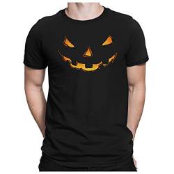 PAPAYANA - Pumpkin-Head - Herren Fun T-Shirt - Halloween Kürbis-Kopf Es Horror Kostüm - L Schwarz von PAPAYANA