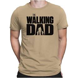 PAPAYANA - The Walking DAD Black - Herren Fun T-Shirt Bedruckt Baumwolle Regular Fit - Medium Khaki von PAPAYANA