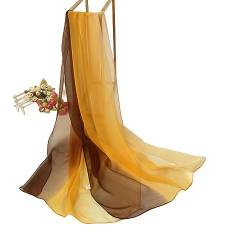 PARREN Seidentuch Sommer Ankunft Mode Chiffon Schals Gradient Farben Georgette Weibliche Seidenschals 50 * 160Cm-Kaffee von PARREN