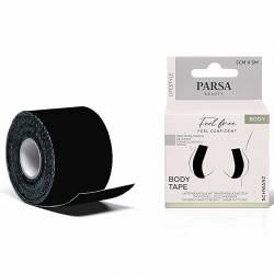 PARSA Beauty BodyTape - 5cm x 5m - Boob Tape für perfekten Halt und Komfort - schwarzes Brusttape für jeden Anlass – Body Tape für Damen - hochwertige Funktionalität mit modischer Eleganz von PARSA Beauty