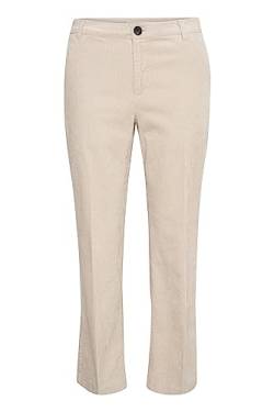PART TWO Damen Corduroy Pants abgeschnitten Länge Flared Legs Regular Fit Trousers, Perfectly Pale, 40 von PART TWO