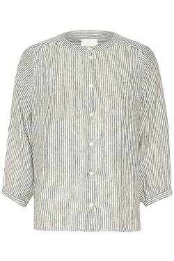 PART TWO Damen Persilles Shirt Regular Fit Hemd mit 3/4 Ärmeln, Black Stripe, 40 von PART TWO