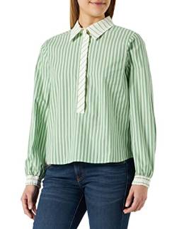 PART TWO Damen Sada Relaxed Fit Long Sleeve Shirt, Greenbriar Stripe Mix, 40 von PART TWO