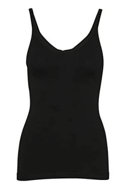 PART TWO Damen Tank Thin Straps Slim Fit Hip Length V-Neck Jersey Top, Schwarz, S-M von PART TWO