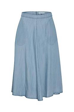 Part Two Damen, Midi-Länge, reguläre Passform, Fronttaschen, Reißverschluss, Fastening Skirt, Medium Blue Denim, 38 von PART TWO
