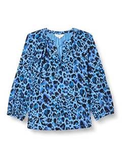 Part Two Damen Mileapw Ts Relaxed Fit T-Shirt mit 3/4-Ärmeln, Blaue Beanie Leo Print, X-Large von PART TWO