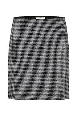 Part Two Damen Mini, hohe, elastische Taille, Silhouette Skirt, Medium Grau Check, XXL von PART TWO