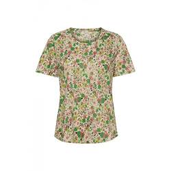 Part Two Damen Nemias Regular Fit Short Sleeve Top, Green Flower Print, XXL von PART TWO