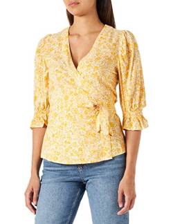 Part Two Damen Pheapw Bl Feminine Silhouette Bluse, Gelb bemalte Blume, 40 von PART TWO