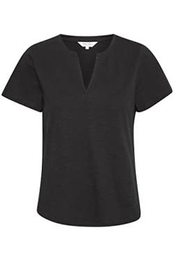 Part Two Damen Regular Fit V-Ausschnitt Kurzarm Jersey Tee T-Shirt, Schwarz, Large von PART TWO