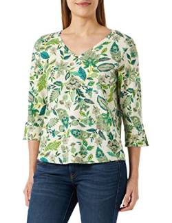 Part Two Damen Riekes Regular Fit T-Shirt mit 3/4-Ärmeln, Green Craft Flower, XXX-Large von PART TWO