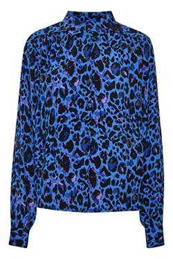 Part Two Damen Vernapw Sh Regular Fit Long Sleeve Shirt, Blue Mütze Leo Print, 42 von PART TWO