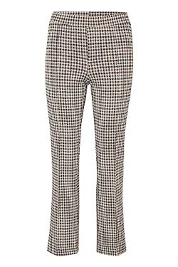 Part Two Damen Women's High-Waisted Flared Legs Slim Fit Checked Fabric Trousers, Brown Check, 36 von PART TWO