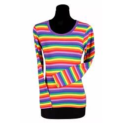 PARTY DISCOUNT NEU Damen-Kostüm Ringelshirt Langarm, Regenbogenfarben, bunt, Größe: XXL von PARTY DISCOUNT