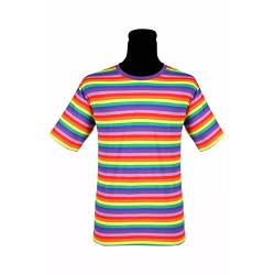 PARTY DISCOUNT NEU Herren-Kostüm Ringelshirt Kurzarm, Regenbogenfarben, bunt, Größe: XXXL von PARTY DISCOUNT