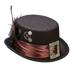 PARTY DISCOUNT Zylinder Steampunk aus Filz, mit braunem Band von PARTY DISCOUNT