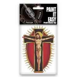 Temporäres Tattoo-Motiv Reality, 10,5 x 14,8cm, Vintage Jesus am Kreuz von PARTY DISCOUNT