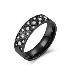 PARWANA Ring Ringe Damen Bijouterie Herren Frauen 6 Mm Ring Für Männer Und Frauen, Größe 6–12, 8, Schwarz von PARWANA