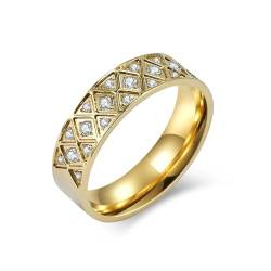 PARWANA Ring Ringe Damen Bijouterie Herren Frauen 6 Mm Ring Für Männer Und Frauen, Größe 6–12, 8 Gold von PARWANA