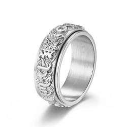 PARWANA Ring Ringe Damen Bijouterie Herren Frauen 8 Mm Ring Für Herren Und Damen, Größe 6–12, 10, Silber von PARWANA