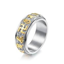 PARWANA Ring Ringe Damen Bijouterie Herren Frauen 8-Mm-Ring Für Männer Und Frauen, Größe 6–12, 7, Silber-Gold von PARWANA