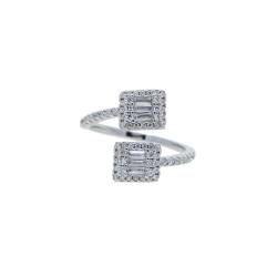 PARWANA Ring Ringe Damen Bijouterie Herren Frauen Damen Offener Ring Verstellbare Fingerringe 7 Silversquare von PARWANA