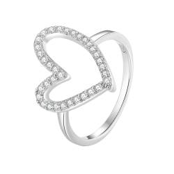 PARWANA Ring Ringe Damen Bijouterie Herren Frauen Herzförmiger Fingerring Für Damen 7 von PARWANA