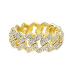 PARWANA Ring Ringe Damen Bijouterie Herren Frauen Hip Hop Ring Für Männer Boy Kettenring 11 Goldweiß von PARWANA