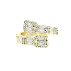 PARWANA Ring Ringe Damen Bijouterie Herren Frauen Quadratischer Ring Mit Verstellbarer Größe, Offene Ringe, 5 Gold von PARWANA