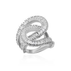 PARWANA Ring Ringe Damen Bijouterie Herren Frauen Ringe Für Damen Und Mädchen, Größenverstellbar, Silberfarben von PARWANA