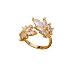 PARWANA Ring Ringe Damen Bijouterie Herren Frauen Ringe In Blumenform Für Damen, Verstellbar, Größenverstellbar Jz4459G von PARWANA