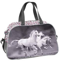 UNIVERSAL TASCHE 40x25x13 cm - MOTIV PFERDE - GRAU/ROSA von PASO - PFERDE