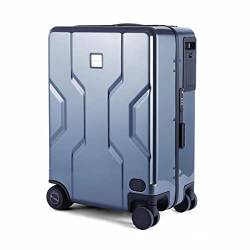 20 Zoll fahrbares elektrisches Gepäck, Leichter elektrischer Gepäckroller für Reisen mit digitalem Schloss, APP-Fernbedienung, versteckte Pedale (Light Gray) von PASPRT
