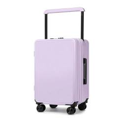 Handgepäck Moderne Koffer Kratzfestes Gepäck PC (Polycarbonat) Gepäckkoffer Verstellbarer, breiter Trolley-Gepäck (Light Purple 20 in) von PASPRT