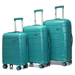 PASPRT 3-teiliges Gepäck-Set, Leichter Handgepäck-Koffer, Gepäck-Koffer-Set, Verstellbarer Schalthebel, mit Spinner-Rädern für Damen (Blue) von PASPRT