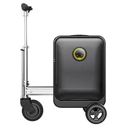PASPRT Automatischer Folge-Trolley-Koffer, 20-Zoll-Boarding-Koffer, Zwei USB-Ladeanschlüsse, internationales TSA-Zahlenschloss, geeignet für Erwachsene zum Ausgehen (Black) von PASPRT